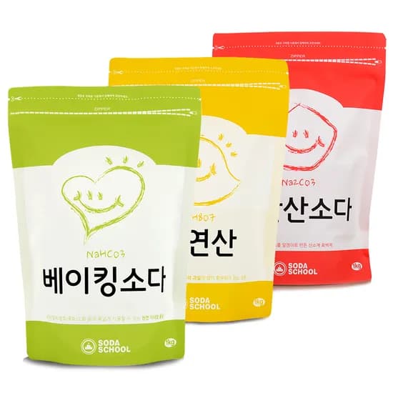 생활세제 일반세트 소다 구연산 과탄산 베이킹소다 1kg 외 2종