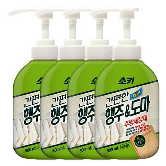 소키 간편한 행주 앤 도마 주방세정제 500ml 4개