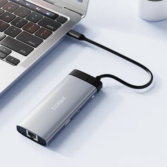 베이식스 6in1 컬러 C타입 허브, BS6A, 4K 30Hz, PD충전, 기가비트 이더넷, HDMI, USB3, 핑크, 1개