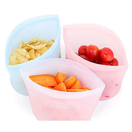 이드로 다용도 실리콘 지퍼백 핑크 소 500ml 3개