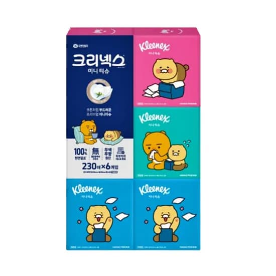 크리넥스 디럭스 미니 카카오 각티슈 230매 6개
