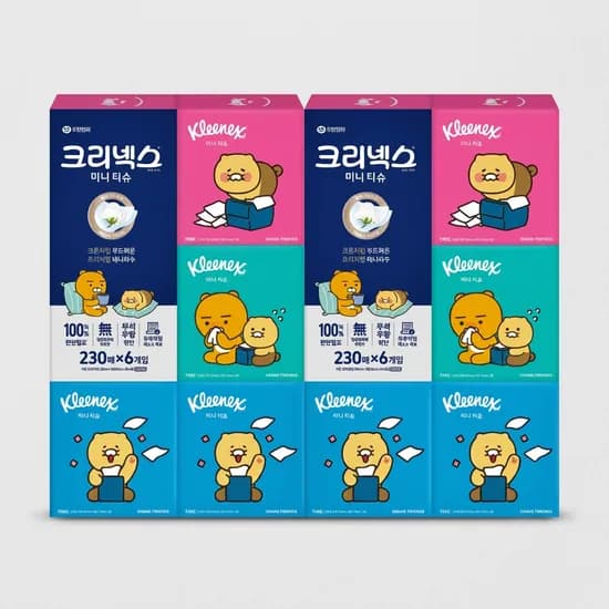 크리넥스 디럭스 미니 카카오 각티슈 230매 12개