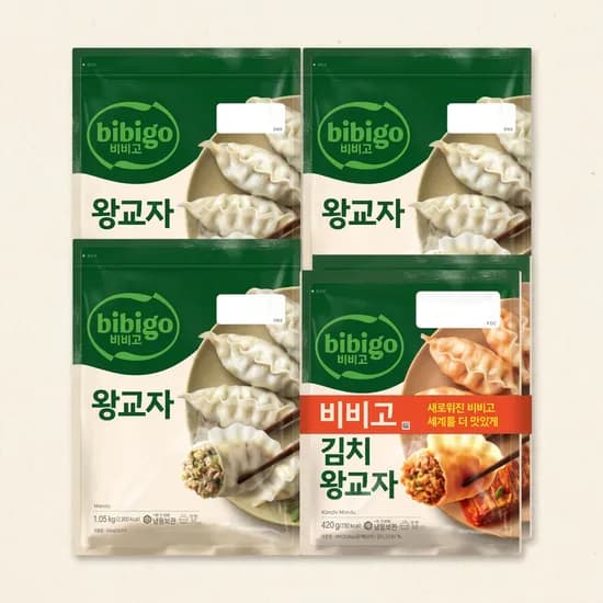 CJ제일제당 비비고 왕교자 1.05kg 3봉 외 김치왕교자 420g 2봉