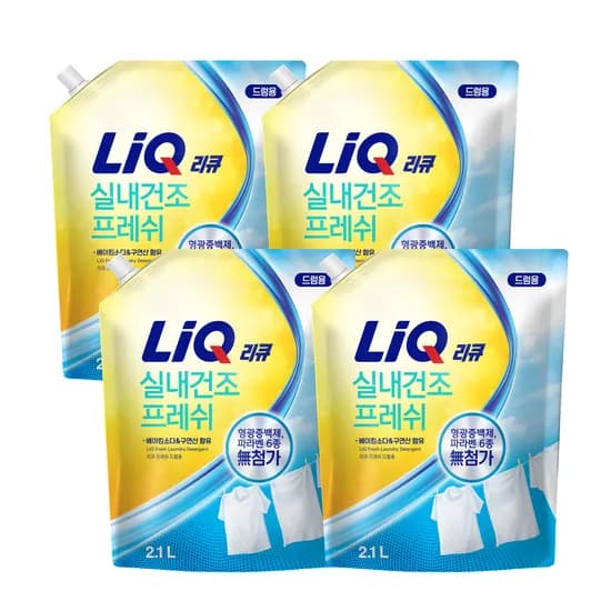 애경 리큐 프레쉬 실내건조 드럼용, 2.1L, 4개