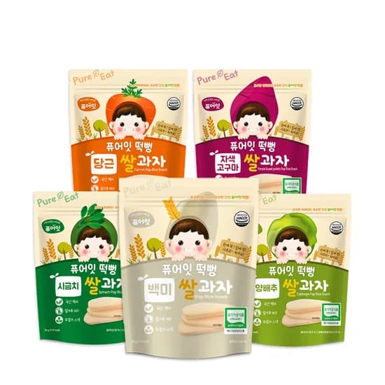 퓨어잇 떡뻥 유기농 쌀과자, 랜덤, 30g, 5봉, 1개