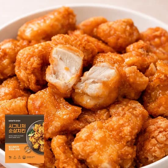 맘스터치 시그니처 순살치킨 1kg 1개 외 치킨용양념 소스 1개