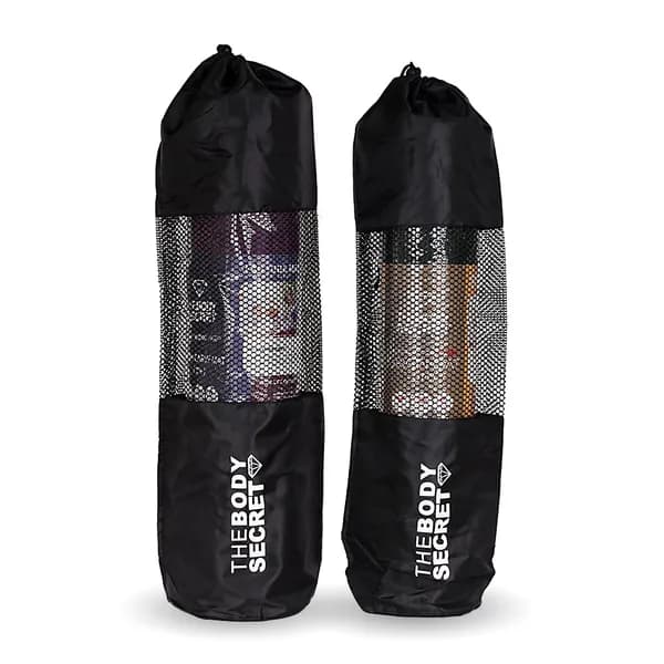 매트보관 요가 필라테스 매트가방 메쉬 스트랩 더스트백 1p 블랙 6mm 1개