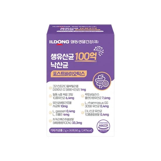 일동생활건강 생유산균 100억 낙산균 포스트바이오틱스, 2g, 30포, 6개