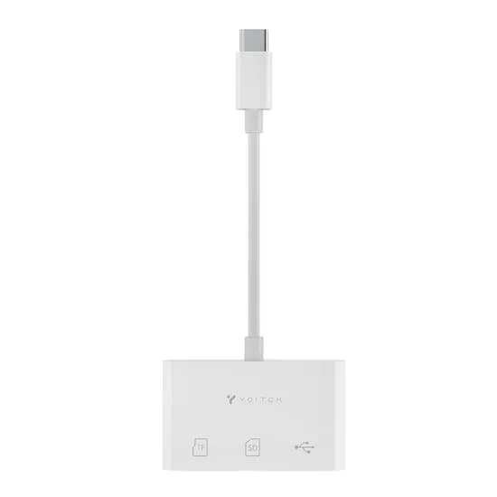 요이치 USB C to SD 카드리더기 3IN1, 화이트, 1개