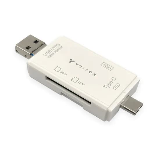 요이치 Blink 5CA 2.0 OTG 멀티 카드리더기, C타입 USB타입 5핀, 베이지, 1개