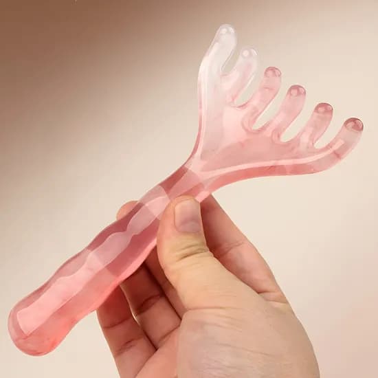 포크형 괄사 마사지기 핑크 15cm x 7.3cm 1개