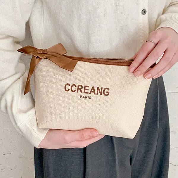 CCREANG 메이크업 파우치 P1504 모카리본
