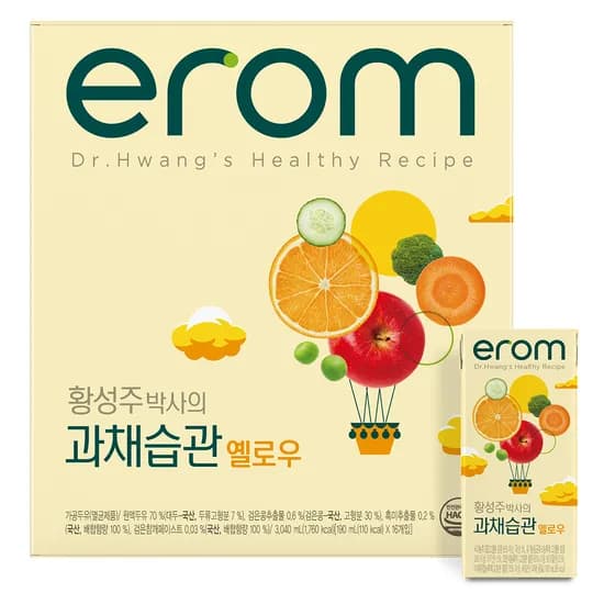 이롬 황성주박사의 과채습관 옐로우 190ml 32개