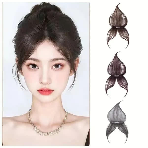 똑딱이 얇은 정수리 앞머리 블랙브라운 1개