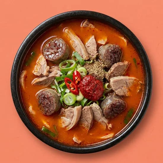 강창구찹쌀진순대 얼큰한 순대국 500g 4팩