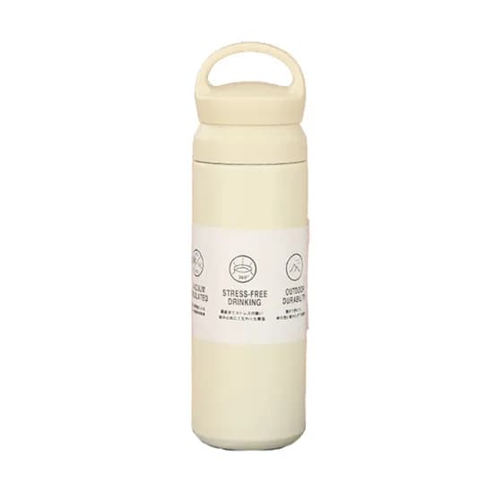 KKAEBIDA 보온 보냉 스텐 트래블 텀블러 고리형 밀크화이트 500ml 1개
