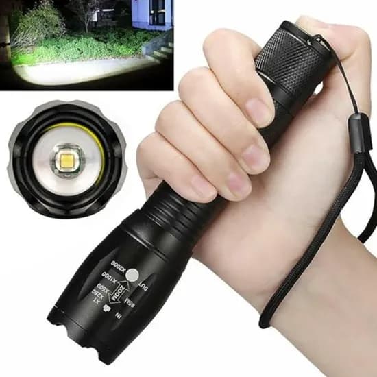 휴대용 LED 손전등 블랙 2개