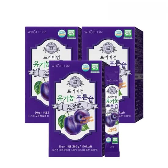홀라이프 프리미엄 유기농 푸룬즙 20g 14포 3박스