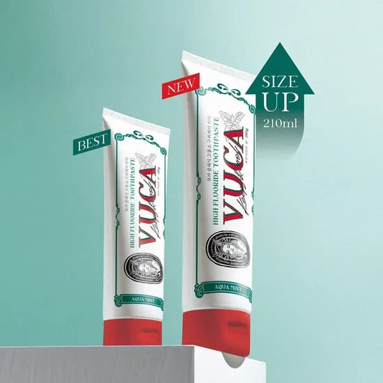 뷰카 클래식 고불소 구취 케어 치약, 아쿠아 민트향, 210g, 4개