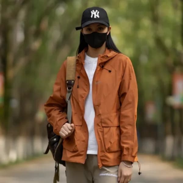 여성 프릴 스트링 후드 야상 바람막이 점퍼 블랙 XL 23,900원