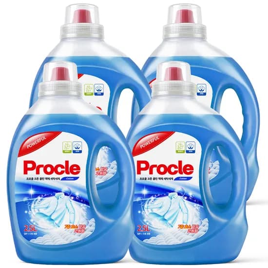 프로클 코튼 클린 액체 세탁세제, 2.5L, 4개
