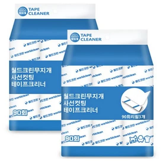 월드크린 무지개 테이프크리너 사선컷팅 18m 6개