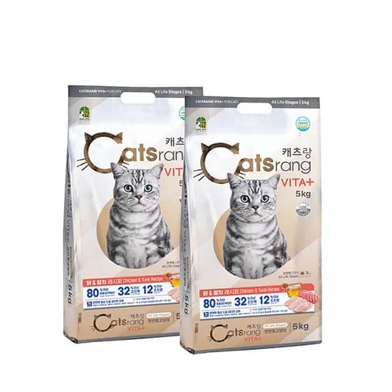 캐츠랑 비타플러스, 닭+참치맛, 5kg, 2개