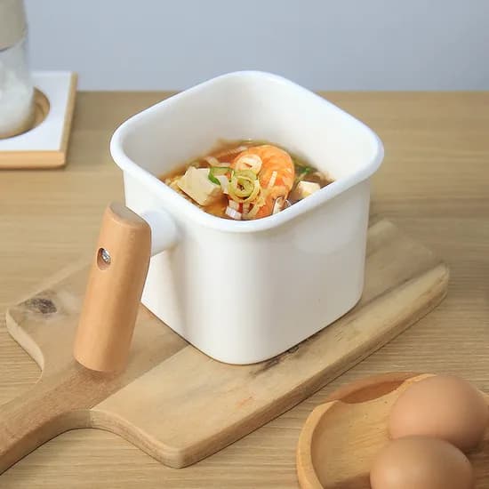 사각 우드핸들 법랑냄비 S192 1450ml 1개