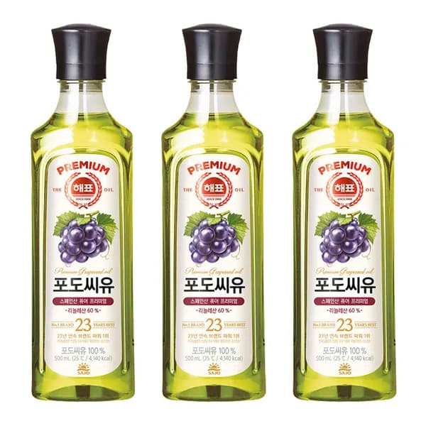 해표 포도씨유 500ml 3개 12,700원