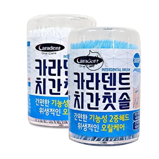 카라덴트 휴대용 치간칫솔 300개입 0.1mm 2개