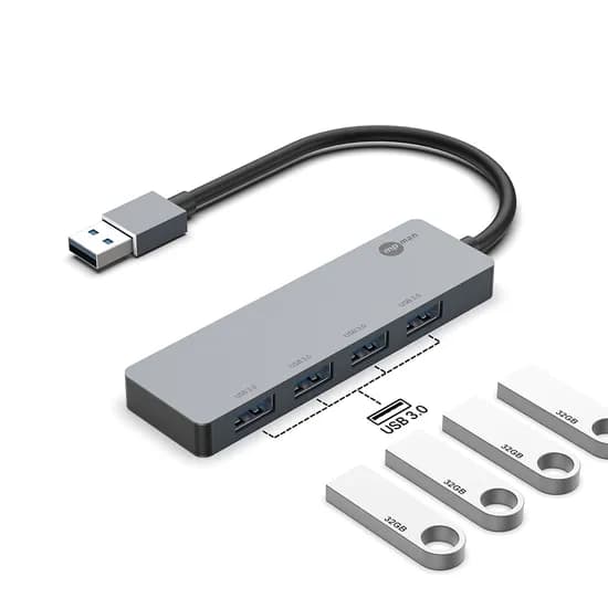 엠피맨 USB 3.0 4포트 멀티허브, 메탈그레이, 1개