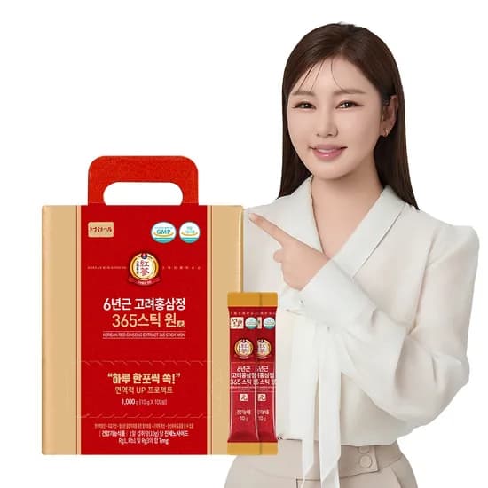 정원삼 6년근 고려홍삼정 365스틱 10g 100포 1박스