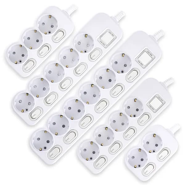 에코파워탭 국산 LED 개별 절전 멀티탭 개별5구 화이트 40cm 1개