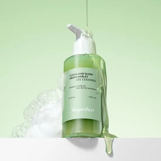 비건이펙트 클린 앤 글로우 청보리 LHA 젤 클렌저 205ml 1개