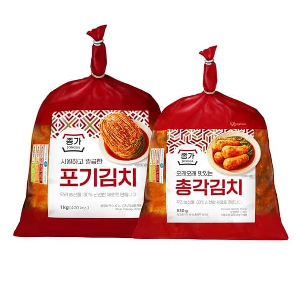 종가집 포기 배추김치 1kg 2개 + 총각김치 850g 1개