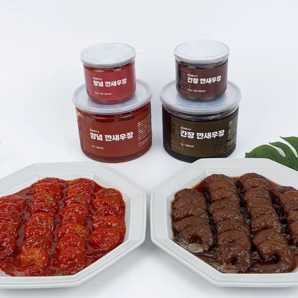 훈훈수산 깐새우장 매운맛 300g 2통 + 양념맛 300g 1통