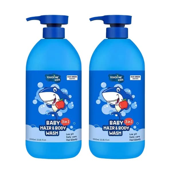 터치미 키즈 유아 3in1 올인원 바디워시 사과향 1000ml 2개