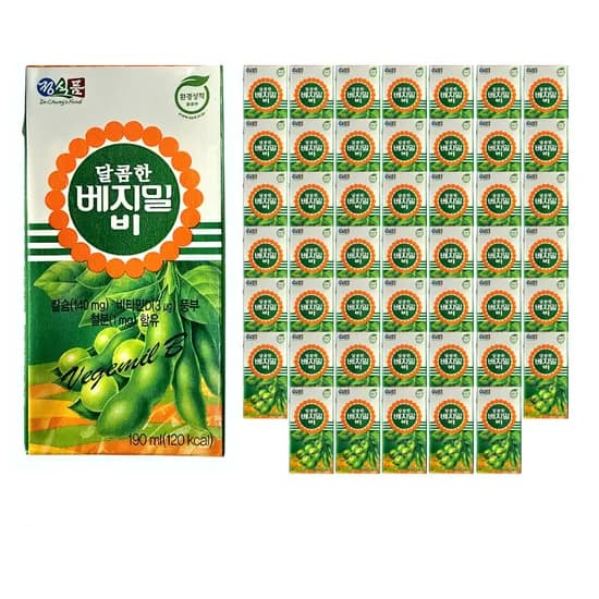 정식품 달콤한 베지밀 비, 190ml, 48개