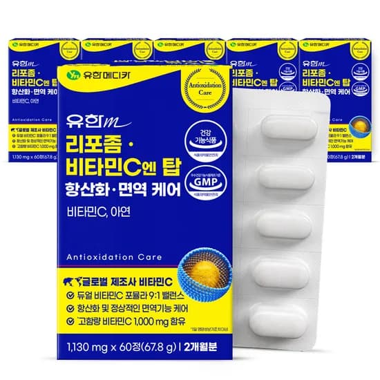 유한메디카 리포좀 비타민C엔 탑 항산화 면역 케어, 60정, 6개
