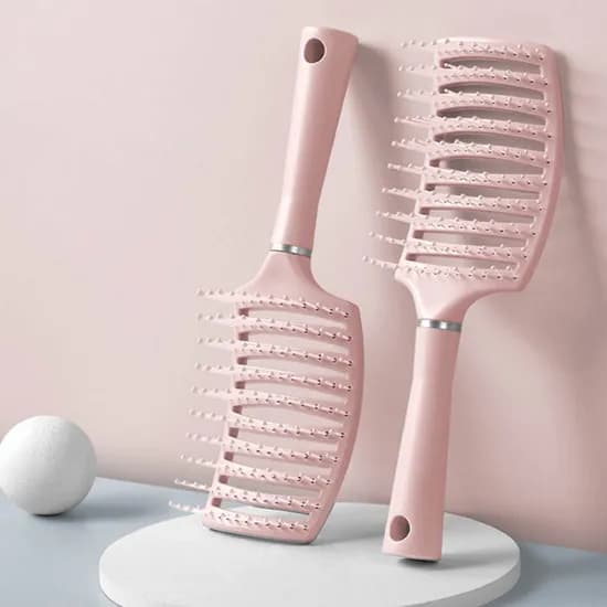 1+1 헤어 뿌리 볼륨업 드라이빗 헤어브러쉬, 퍼플+핑크, 1세트