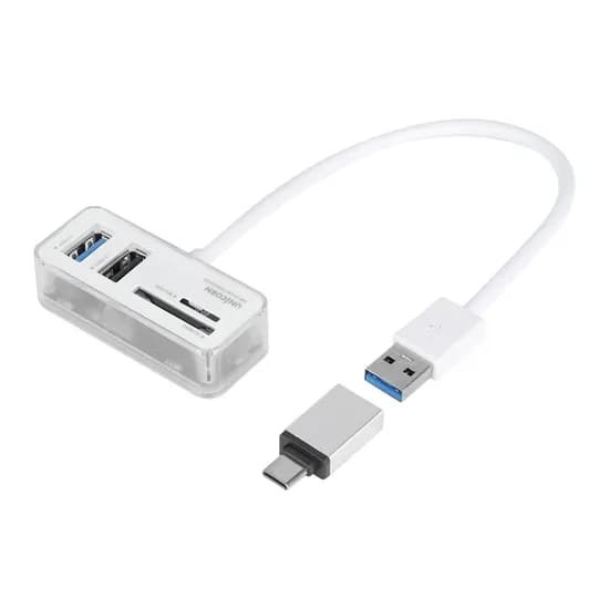 유니콘 USB 3.0 허브 카드리더기, TH-500CR, A타입 C타입 겸용, 화이트, 1개