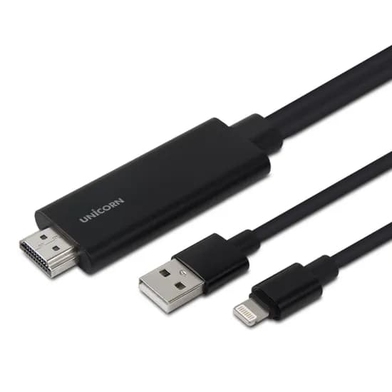 유니콘 IOS 8핀 to HDMI 컨버터 TM-MHL-8000S 4K 60Hz 아이폰미러링 USB 동시충전 1개