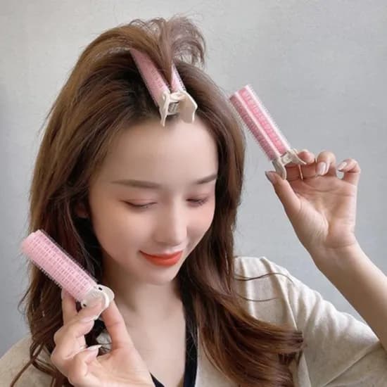 뿌리볼륨 집게 그루프, 2개, 2세트, 핑크