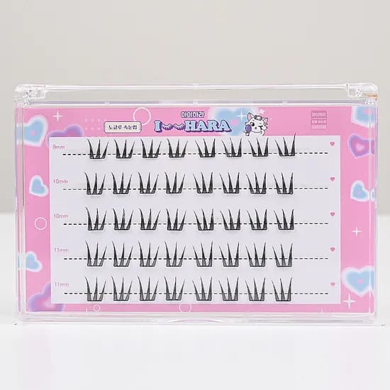 아이하라 노글루 혼합 샤프라인 속눈썹 40PCS 1개