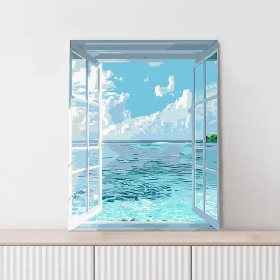 플레이어바웃 DIY 명화그리기 창문의 해변 MG238, 40x50cm, 1개