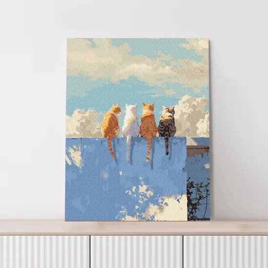 플레이어바웃 DIY 명화그리기 담벼락 고양이들 PM009 40x50cm 1개