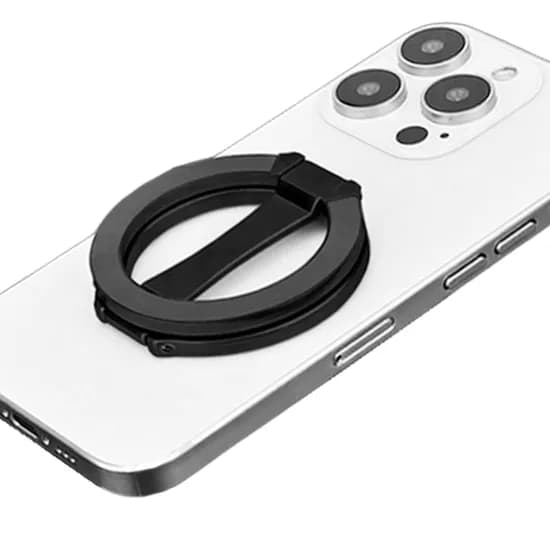 굿밸류 메가자력 양면자석 맥세이프 링홀더 휴대폰 거치대, 블랙, 1개