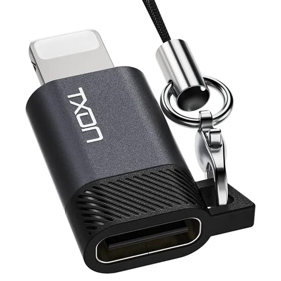 티엑스온 USB 변환 Type C to 8핀 OTG 젠더, 그레이블랙, 25.4mm, 1개