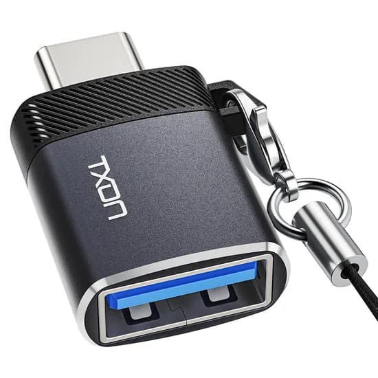 티엑스온 USB A to C OTG 젠더, 그레이블랙, 30mm, 1개