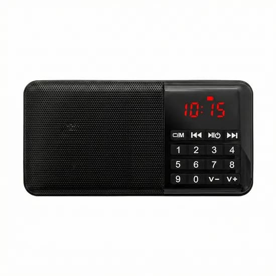 컴스마트 휴대용 FM 라디오 스피커 효도라디오, 블랙, 1개